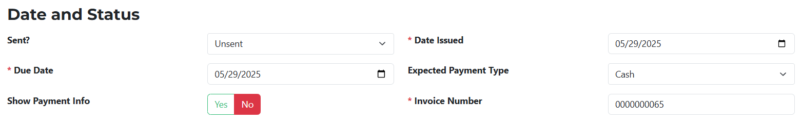Add Invoice Date and Status