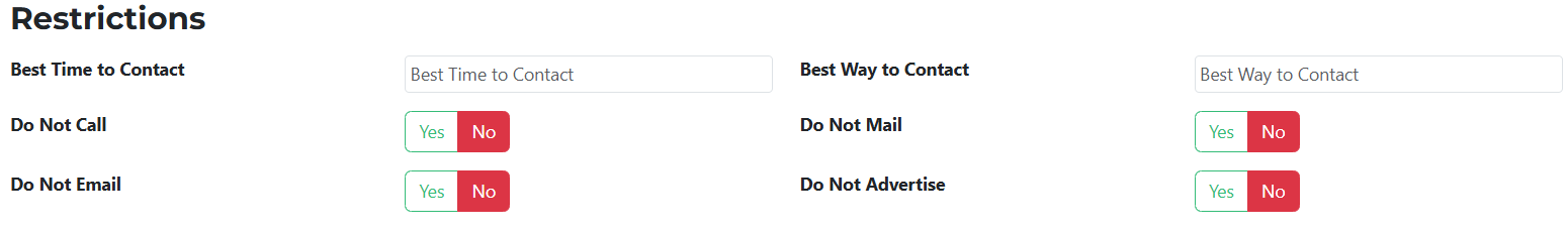 Add Client Restrictions
