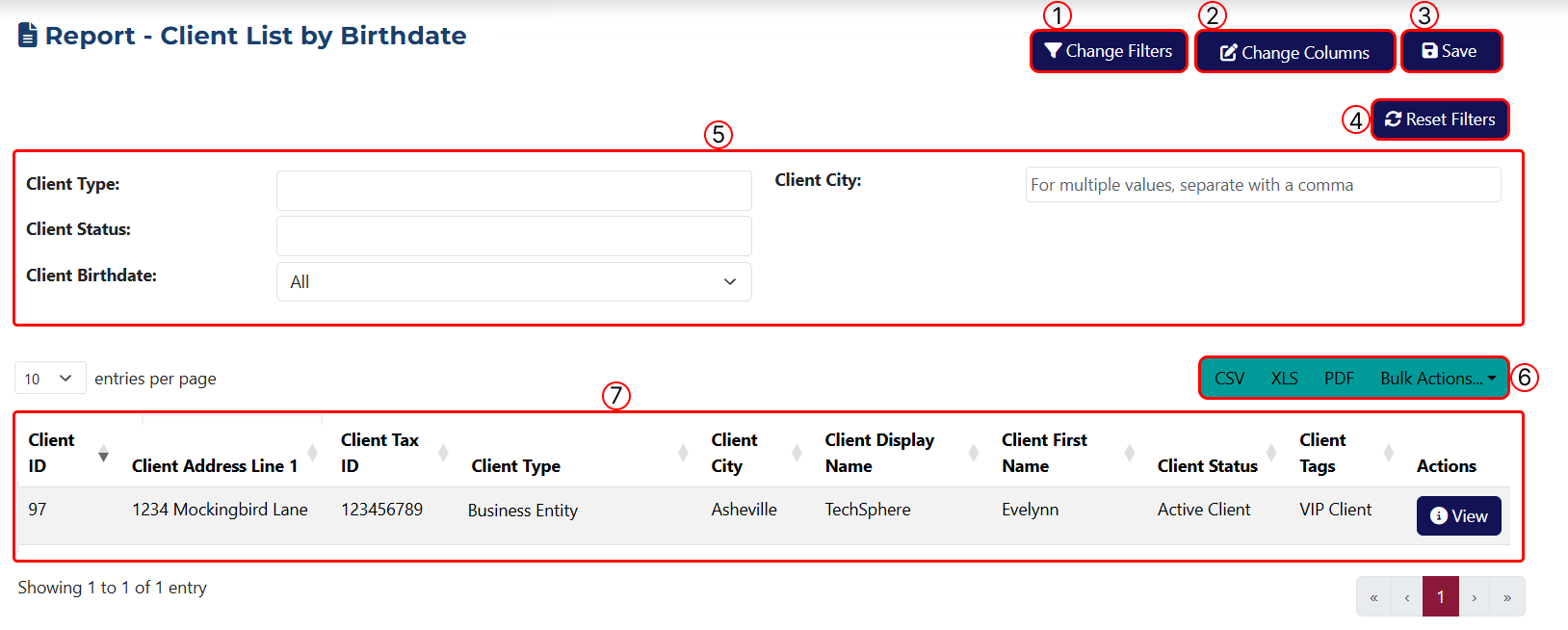 Client Birthdate List