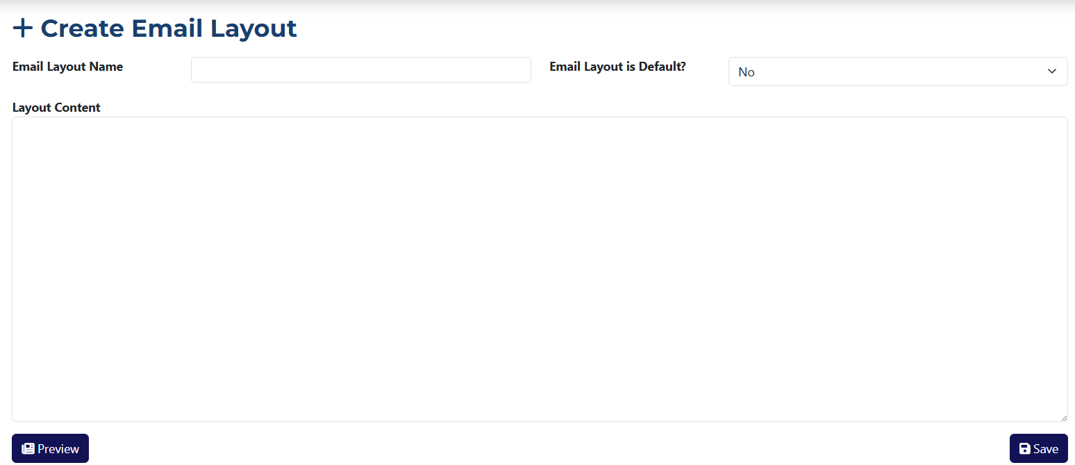 Create Email Layout Page