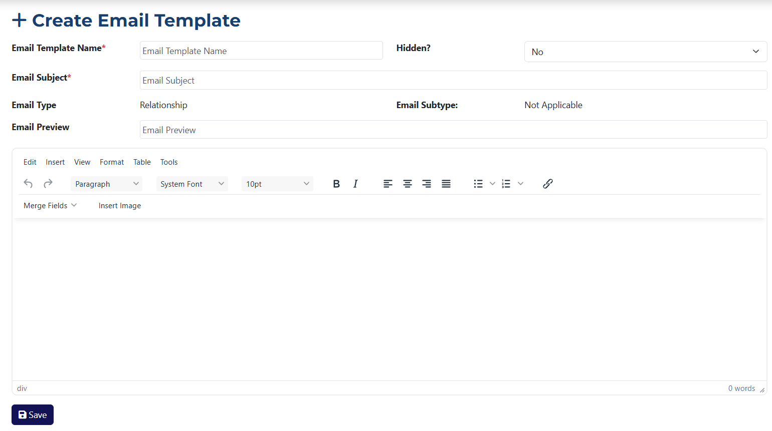 Create Email Template