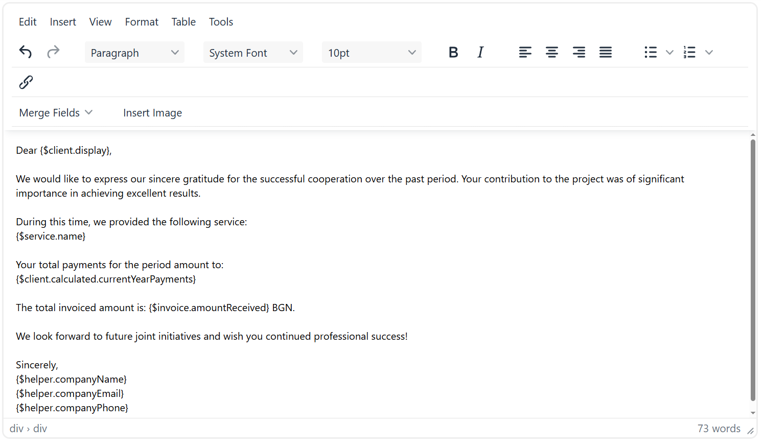 Example Template Creation 2