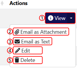 Letters Actions Button