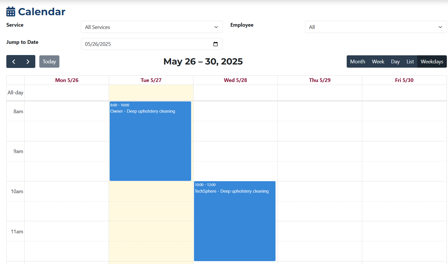 Calendar Working Days